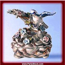 Flying Bird Box Swarovski Crystals Jewelry Trinket Keepsake