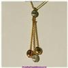 Image 1 : Solid 14K Gold Multi Strand Necklace 3 Tone Three 17" Bead Ball