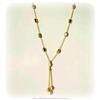 Image 2 : Solid 14K Gold Multi Strand Necklace 3 Tone Three 17" Bead Ball