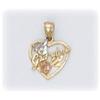 Image 1 : 14K Gold #1 Grandma Charm Pendant 3 Tone 2 Solid