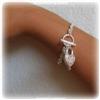 Image 1 : Sterling Silver Heart Lock Charm Bracelet 7" Solid