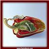 Image 1 : Red Pepper W/Worm Box Swarovski Crystals Gold Jewelry Trinket