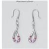 Image 1 : Swarovski Crystal Silver Dangle Drop Earrings Solid NEW