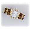 Image 1 : Genuine Smoky Quartz Bangle Watch Simulated Diamond NEW