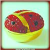 Image 1 : Red Ladybug Box Swarovski Crystals Gold Jewelry Trinket