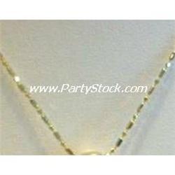 Solid 14K Gold Chain Necklace 20" Bead Bar 2 Tone