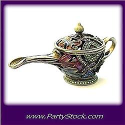 Alladin's Lamp Green Box Swarovski Crystals Gold Jewelry Trinket