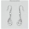 Image 1 : Swarovski Crystal Silver Dangle Drop Earrings Solid NEW