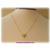 Image 2 : Puffy Heart Necklace Simulated Diamonds Gold NEW