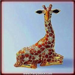 Giraffe Box Swarovski Crystals Gold Jewelry Trinket