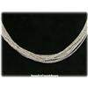 Image 4 : 14K White Gold Multi Strand Necklace 18" SOLID 12