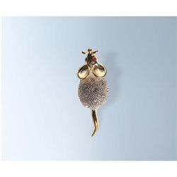 Mouse Pin Brooch Swarovski Crystals Jewelry White Jewelry