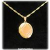 Image 2 : Solid 14K Yellow Gold Italian Locket Necklace Oval