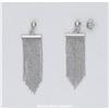 Image 1 : 14K White Gold Dangle Earrings Multi Strand Solid Drop NEW
