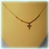 Image 2 : Solid 14K Gold Cross Necklace 3 Tri Tone 17" 2