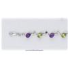 Image 1 : Genuine Amethyst Peridot Tennis Bracelet NEW