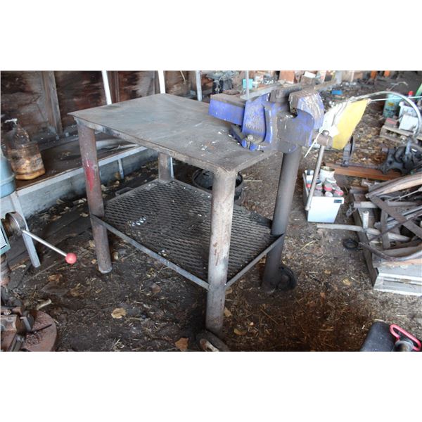 Metal Table with Vice 3' x 2'