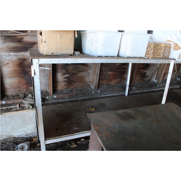 Metal Table no contents 8' x 2' x 42" high