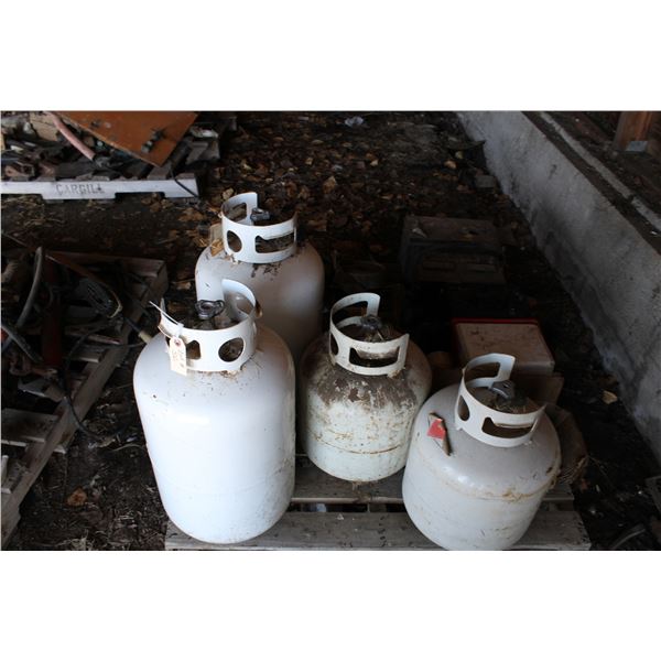 Propane tanks, batteries, tools etc. (everything on pallet)