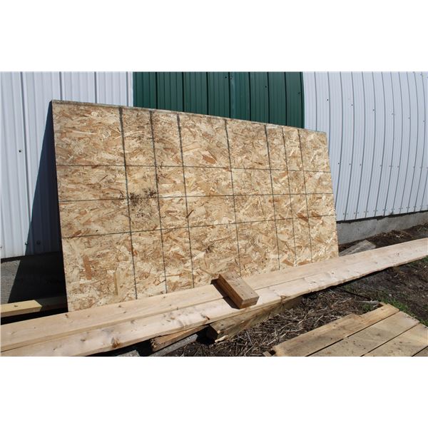 Lumber various sizes, one sheet of plywood