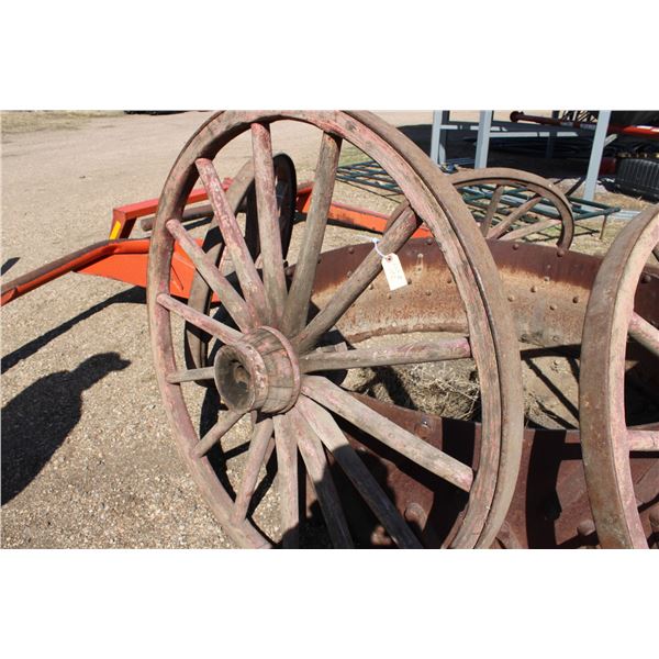 (2 X THE MONEY) Wooden wagon wheels 52"