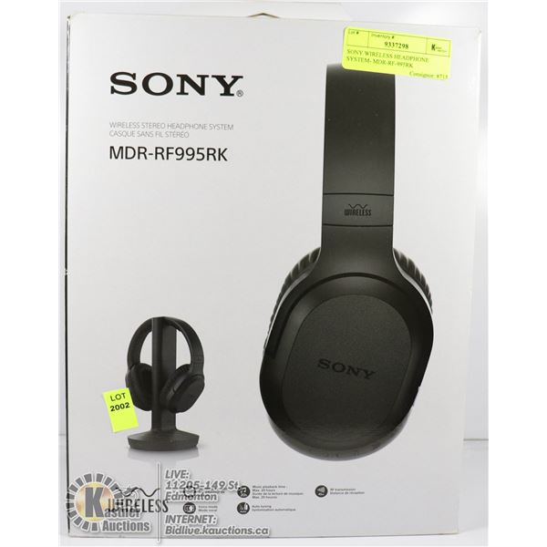 SONY WIRELESS HEADPHONE SYSTEM- MDR-RF-995RK