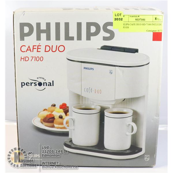 PHILIPS CAFE DUO HD 7100 INCLUDE 2 MUGS