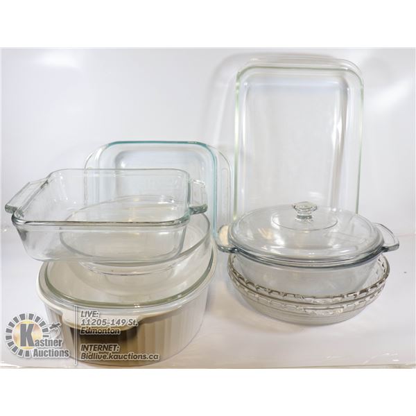 PYREX/CORNING- ASSORTED BOX LOT