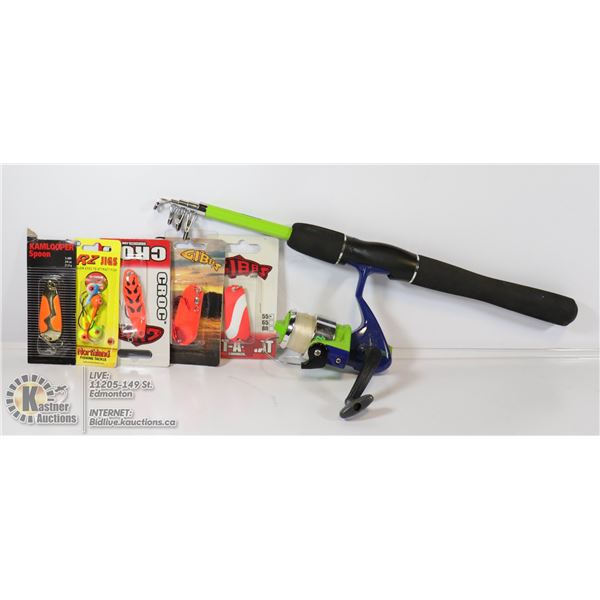 FISHING ROD WITH HOOKS