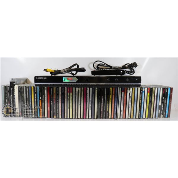 SAMSUNG DVD/CD PLAYER WITH LOT OF CD'S
