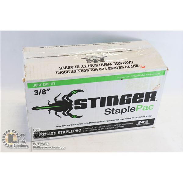 NEW STAPLEPAC 3/8 STINGER STAPLE