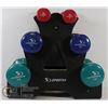 Image 1 : SPORTEX WEIGHT SET- 2 X 5LB, 2 X 3LB, 2 X 2LB WITH