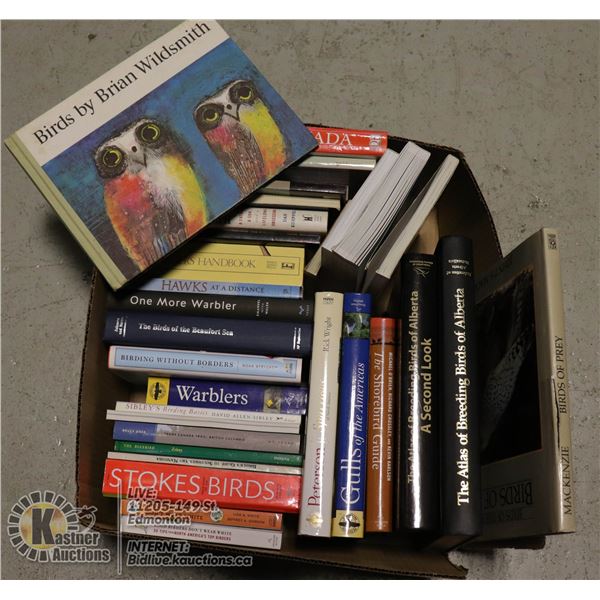 BIRD/BIRDING BOOKS- ASSORTED BOX LOT OF 32