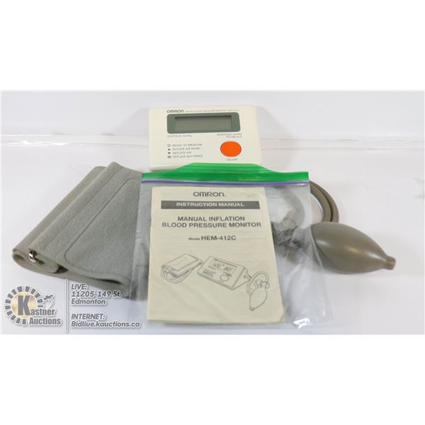 OMRON DIGITAL BLOOD PRESSURE MONITOR- HEM-412C