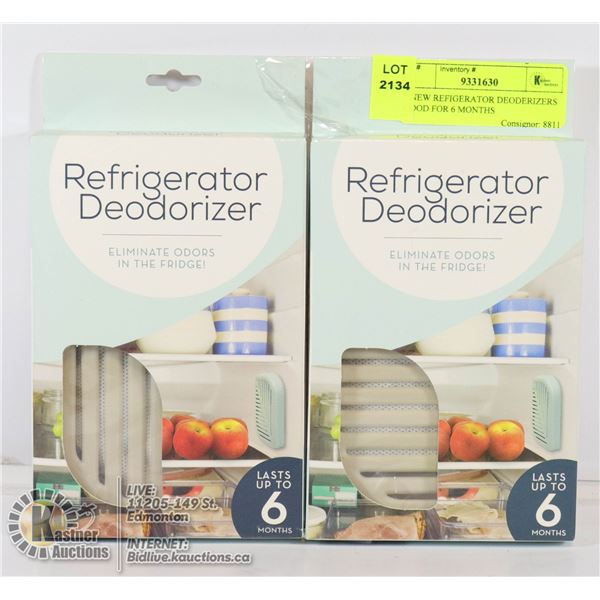 2 NEW REFIGERATOR DEODERIZERS GOOD FOR 6 MONTHS