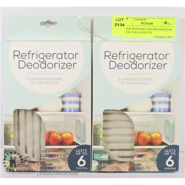 2 NEW REFIGERATOR DEODERIZERS GOOD FOR 6 MONTHS