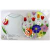 Image 1 : ART GLASS PLATTERS- SET OF 2