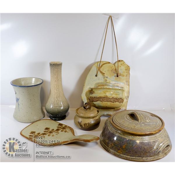 POTTERY LOT OF 6 ASSORTED PIECES