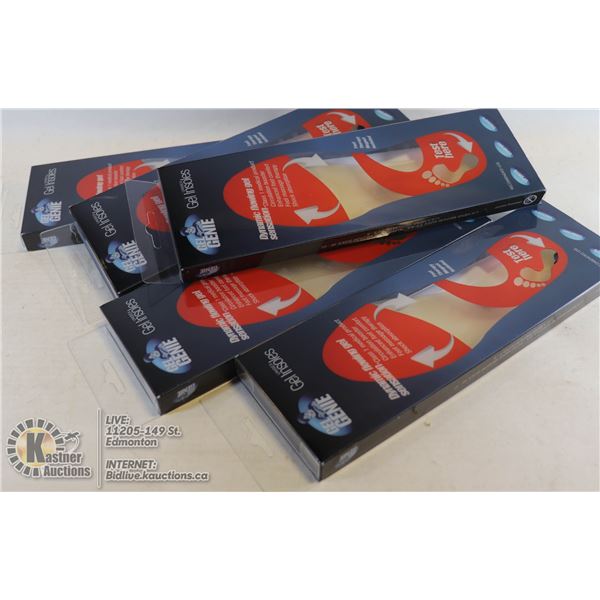 5 PAIRS OF GEL GENIE INSOLES SIZE MEDIUM