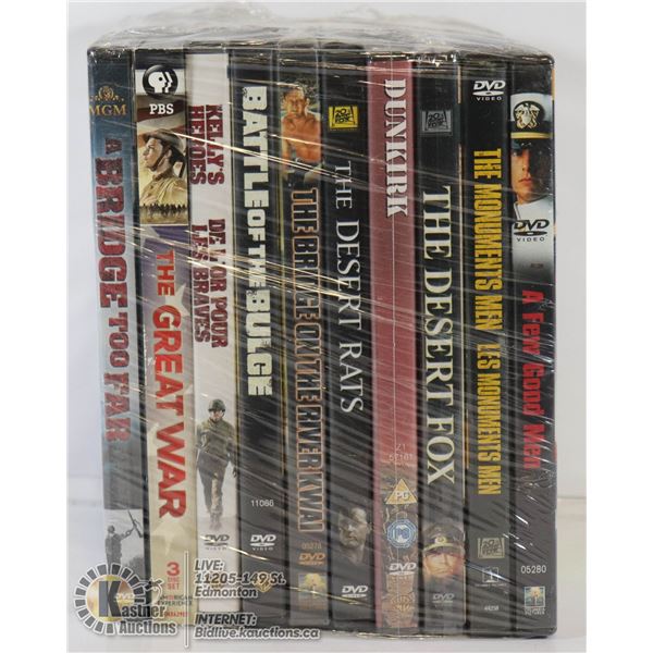DVD WAR THEMED MOVIES- ASSORTED LOT OF 10