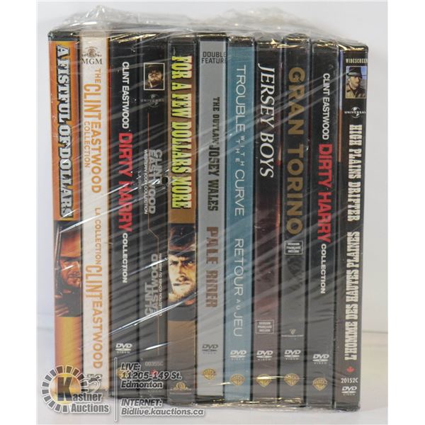 "CLINT EASTWOOD" ASSORTED LOT OF 11 DVD MOVIES
