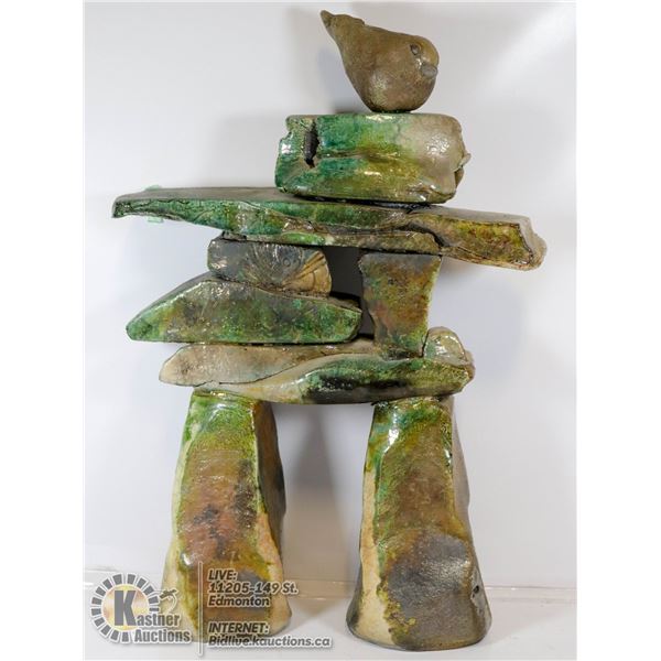 HANDCRAFTED INUKSHUK 17" X 11"- ARTIST JOANNE