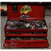 Image 1 : METAL LOCKABLE TOOL BOX WITH CONTENTS.