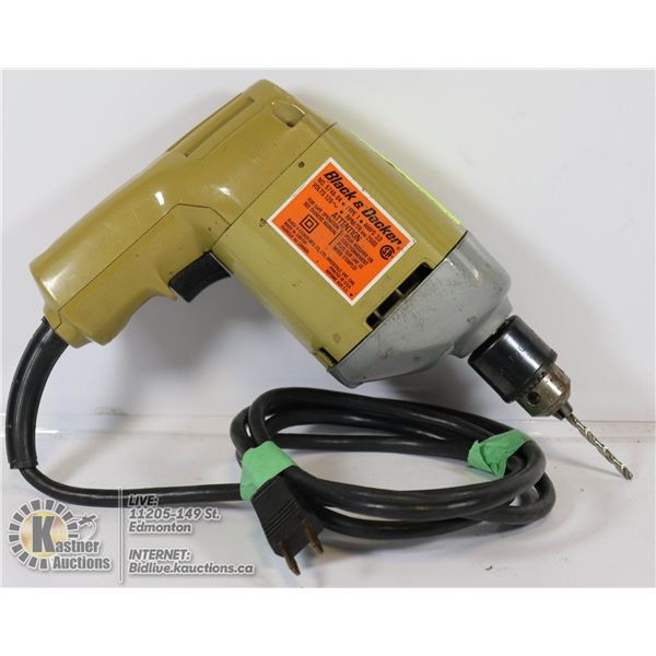 BLACK & DECKER 3/8" VARIABLE SPEED DRILL