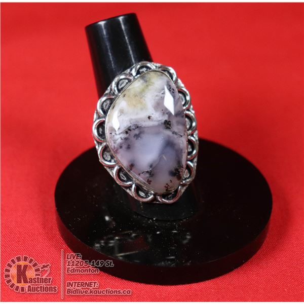 #47-DENDRITIC OPAL RING SIZE 7