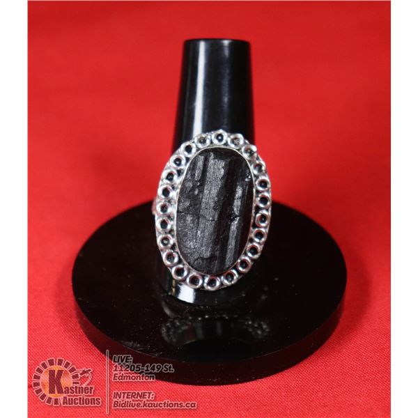 #7-NATURAL TOURMALINE RING (RAW) SIZE 8.75