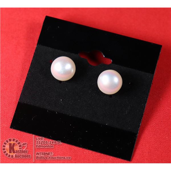 #99-FRESH WATER PEARL STUD EARRINGS 9 - 10 mm
