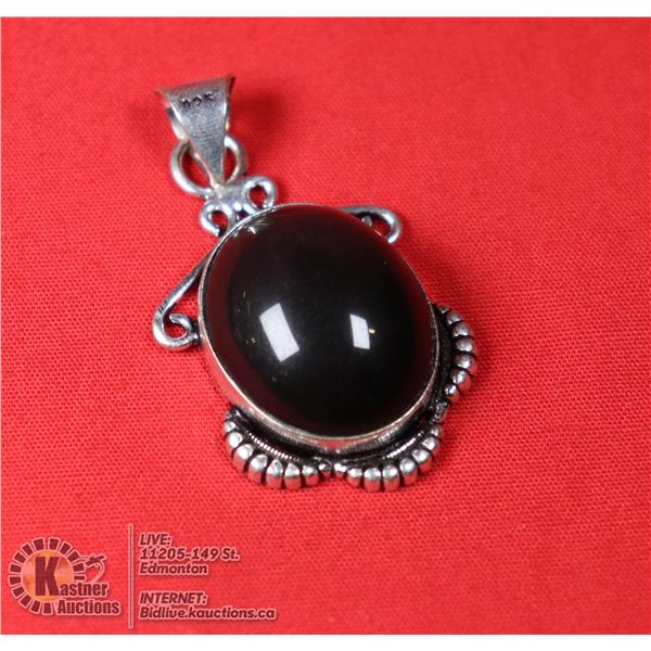 #78-NATURAL BLACK OBSIDIAN PENDANT