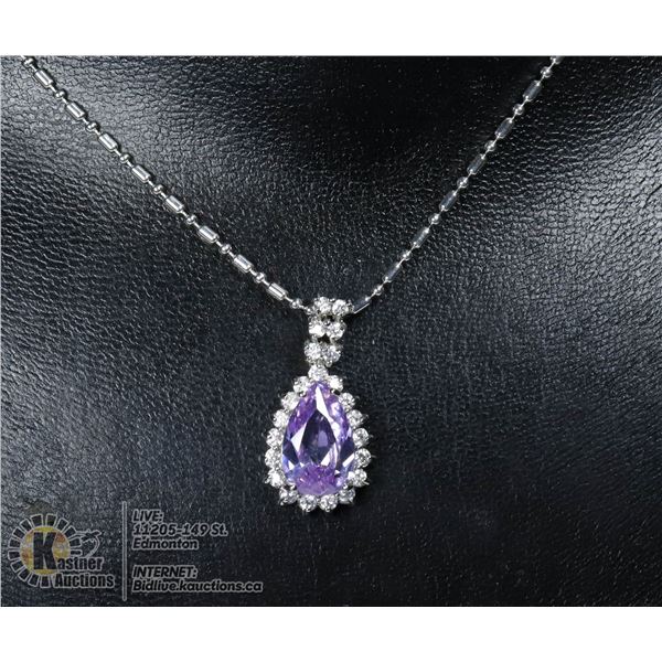 15)  LAB CREATED AMETHYST WITH CLEAR CZ