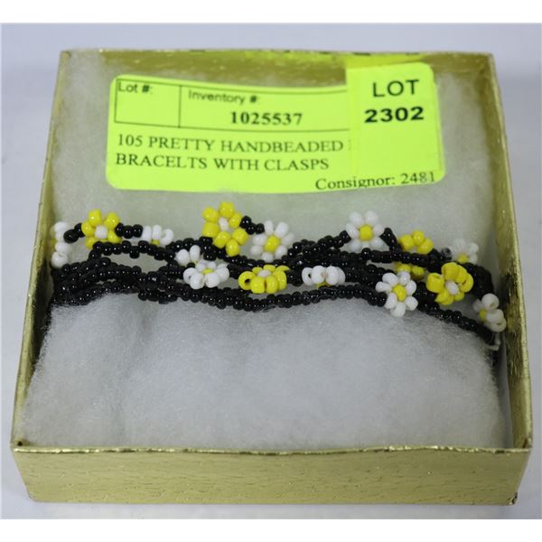105 PRETTY HANDBEADED DAISY BRACELTS WITH CLASPS
